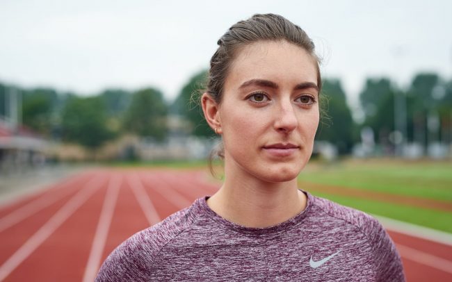 Portrait of Bianca Baak, a top hurdles athlete from The Netherlands