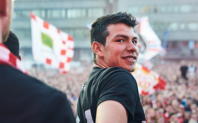 Hirving Lozano on the Stadhuisplein in Eindhoven