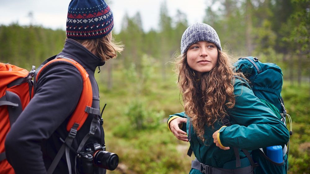 Hikers taking a break in nature in Norway