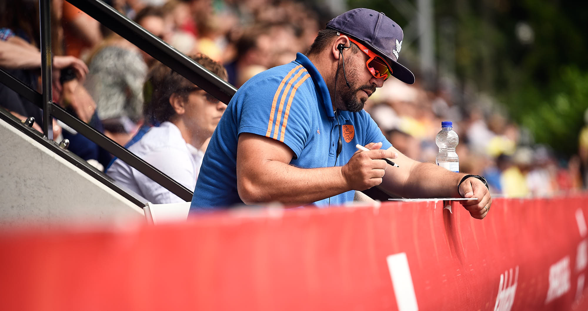Dutch national hockey team coach during the 2019 FIH Pro League Finals in Amsterdam