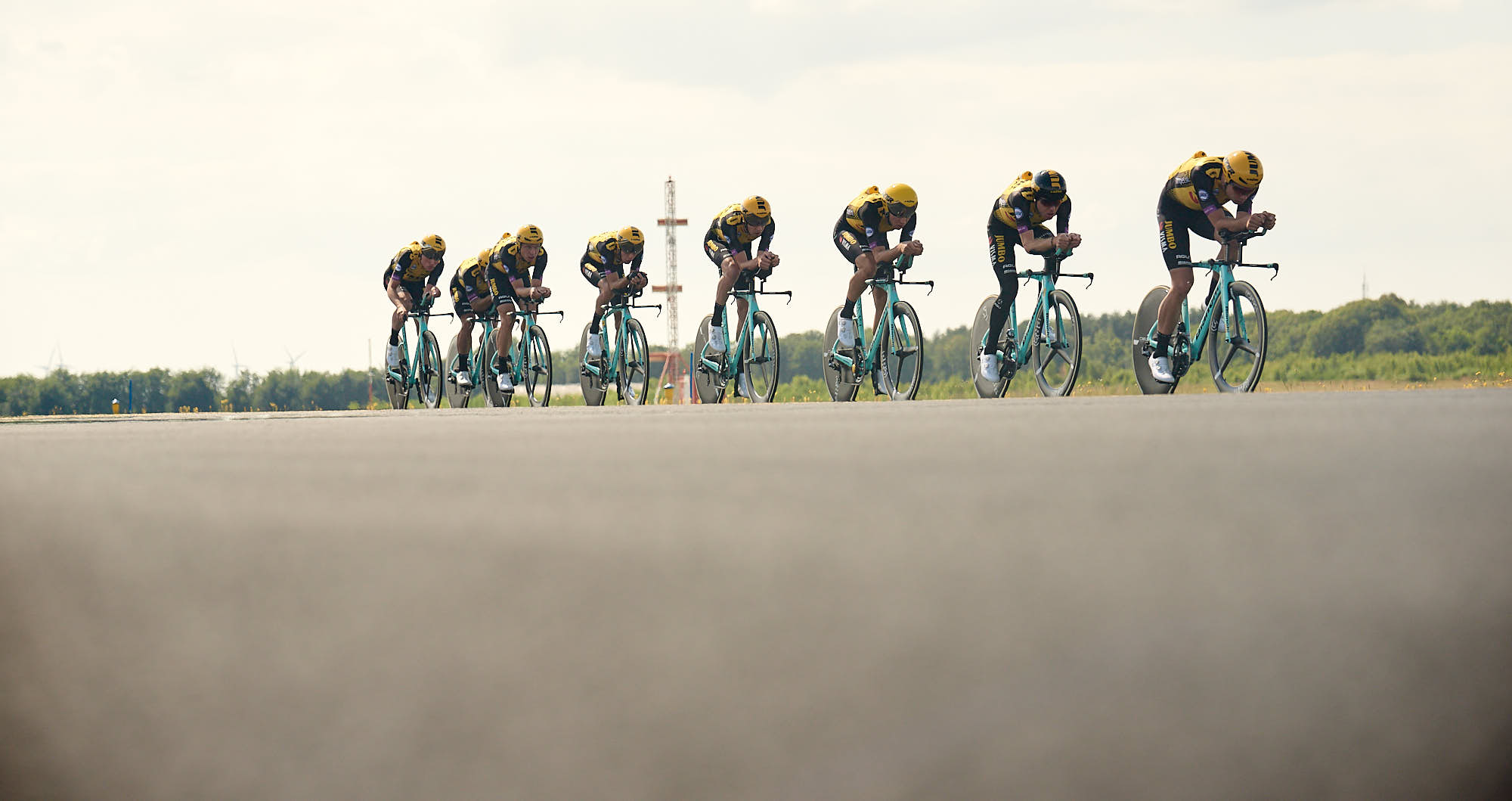 Jumbo-Visma riders training team time trial