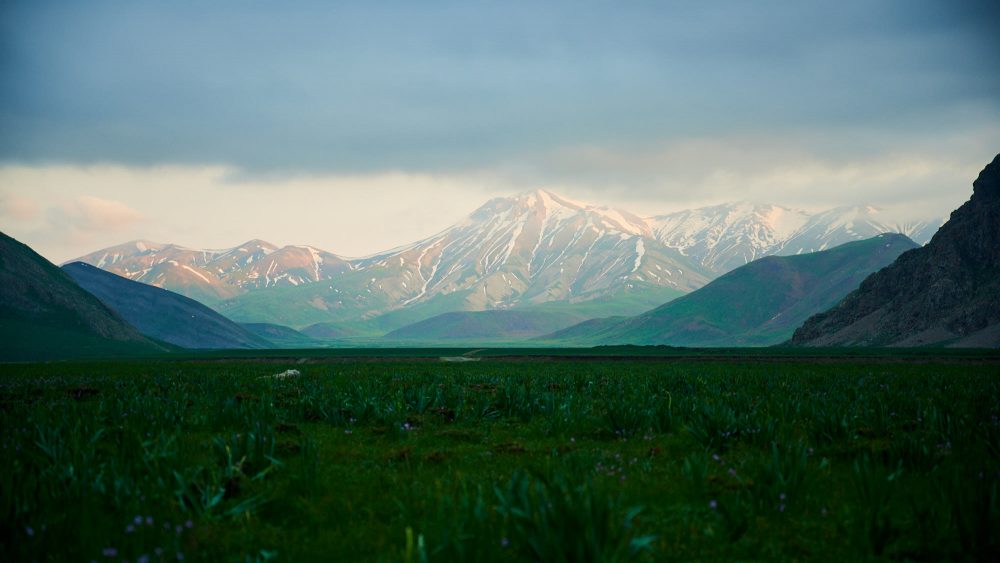 Moody landscape view of Dar valley in Iran
