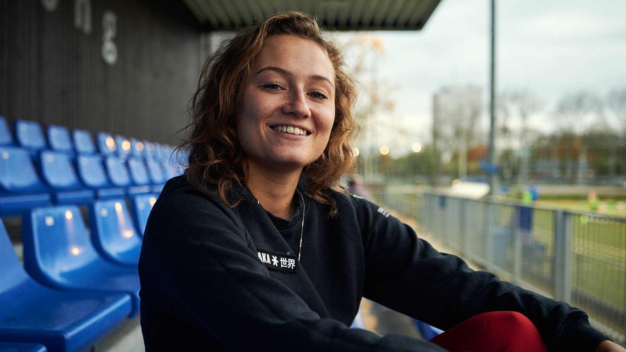 Cheeky portrait of Dutch hockey player Marijn Veen