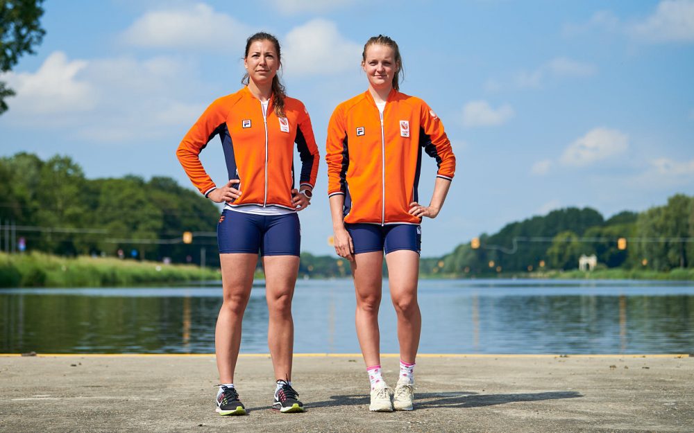 Portrait of top Dutch rowing athletes Ilse Paulis and Marieke Keijser